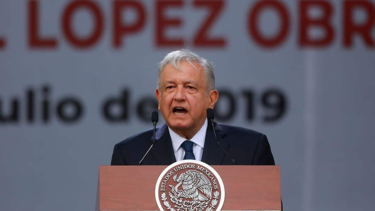 President of Mexico Andres Manuel Lopez Obrador speaks during a ceremony in July 2019 in Mexico City.