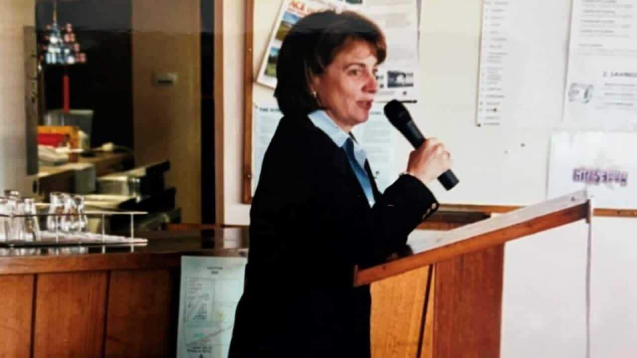 Sandra Nori at a conference