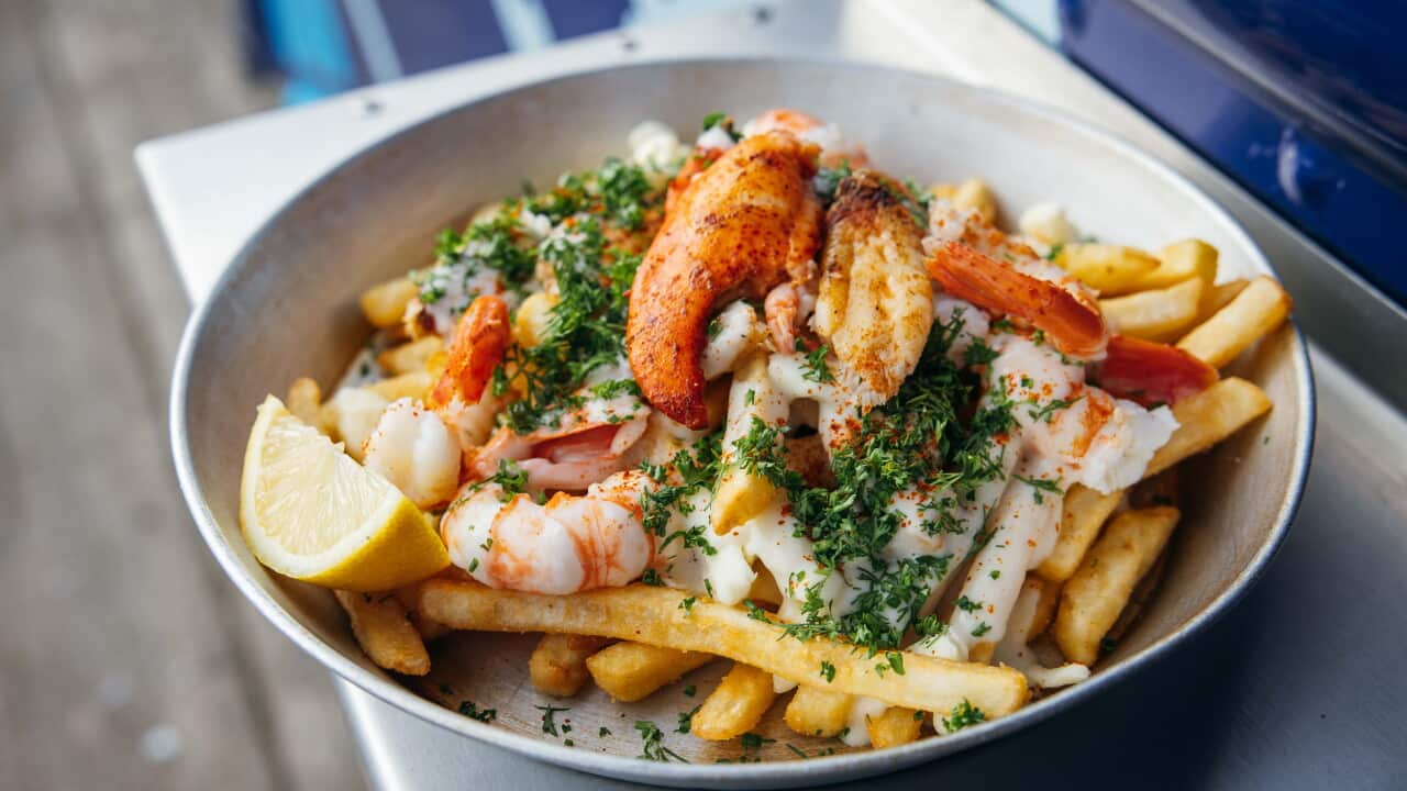 Vancouver spot prawn poutine