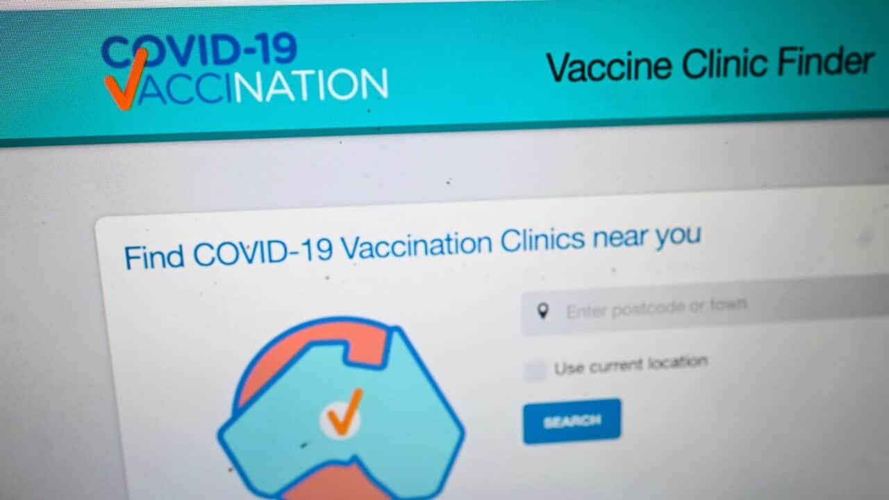 The website of the Australian government online booking system for COVID19 vaccination.