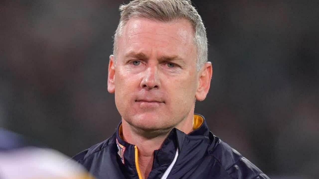 A file image of West Coast Eagles coach Adam Simpson