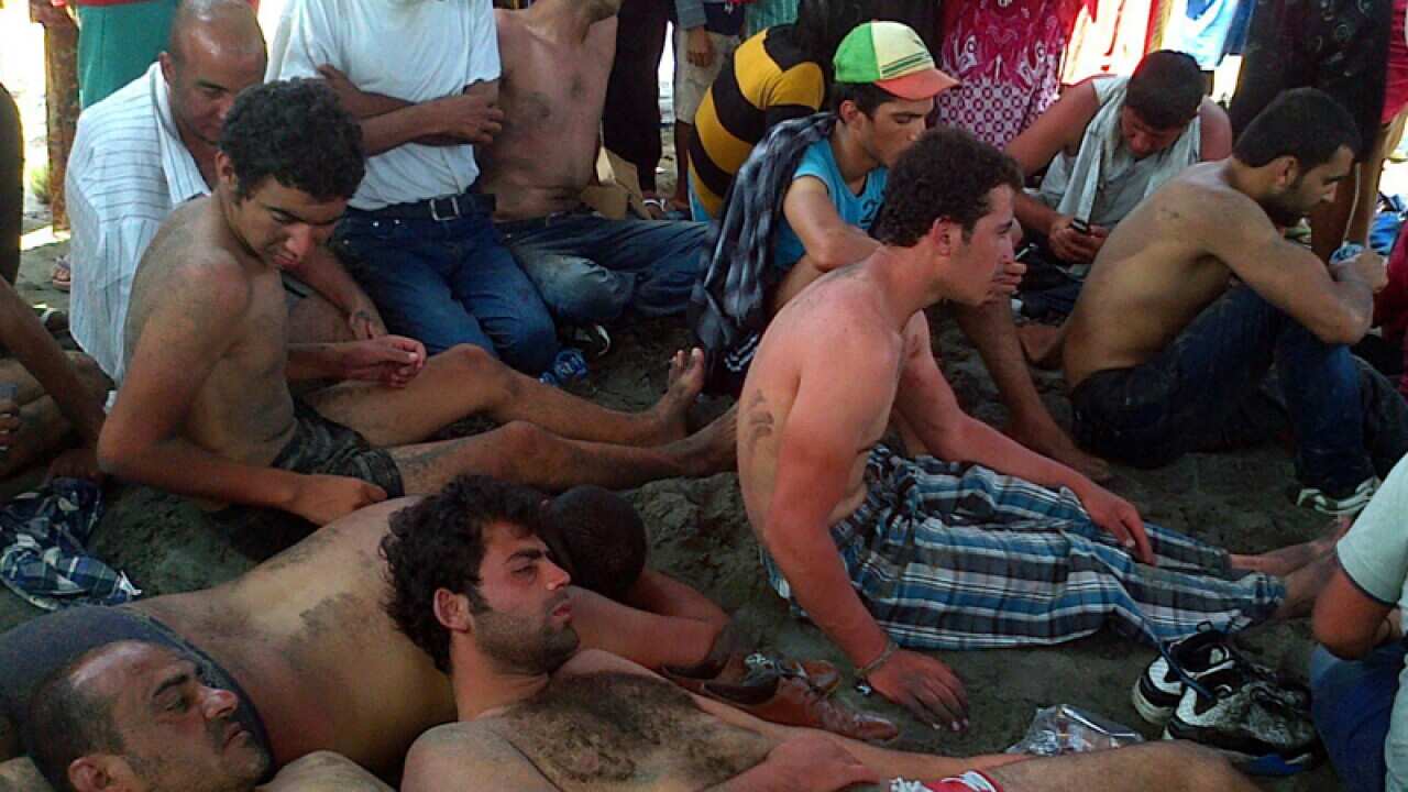 Survivors from a boat that sank of Java island