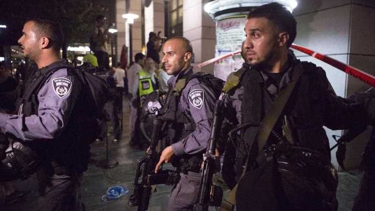 Israeli forces at the scene of a shooting in Sarona complex in Tel Aviv, Israel, 08 June 2016.