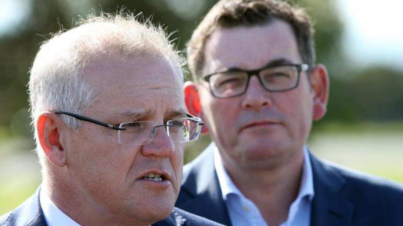 A file photo of Prime Minister Scott Morrison and Victorian premier Daniel Andrews.