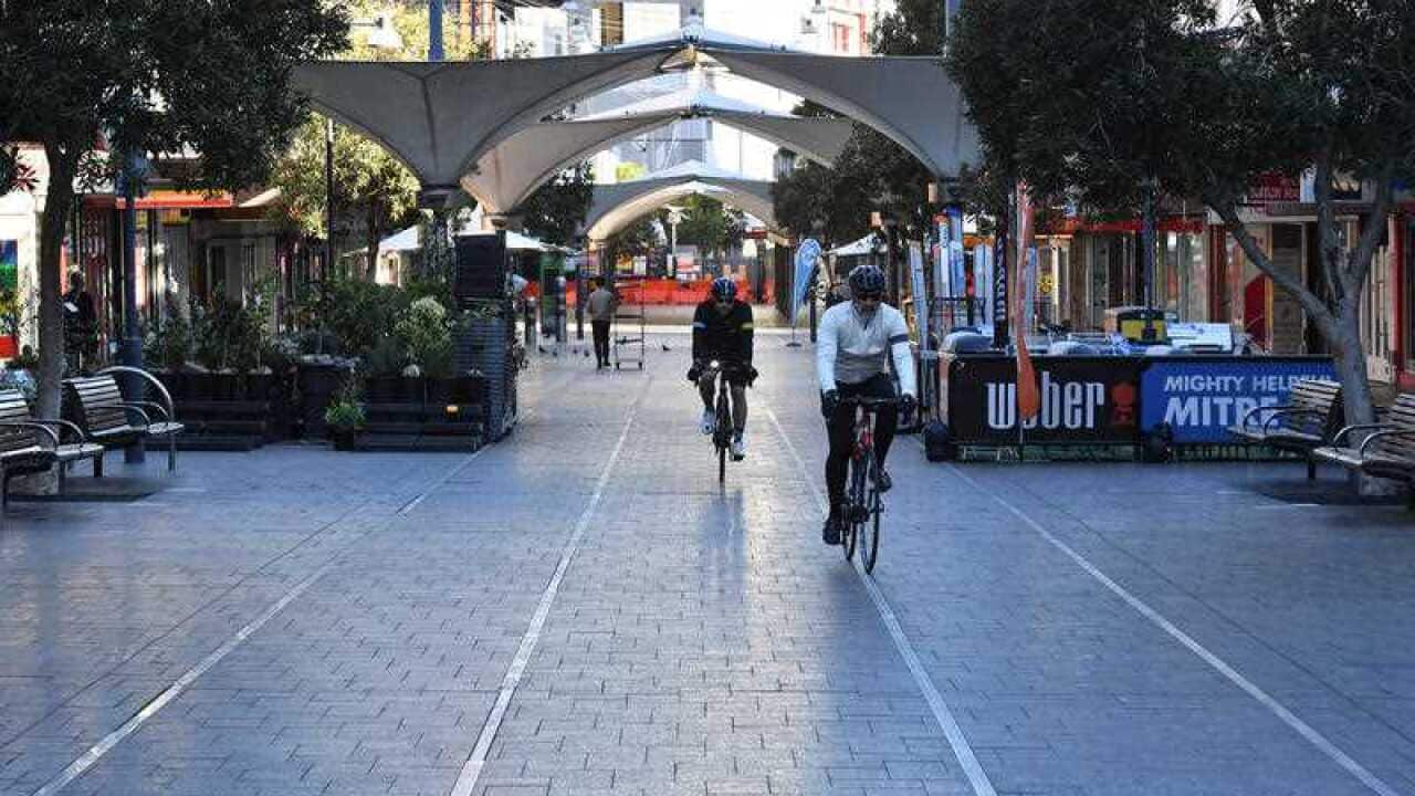 Empty streets are seen at Bondi Junction in Sydney, Saturday, 26 June, 2021.