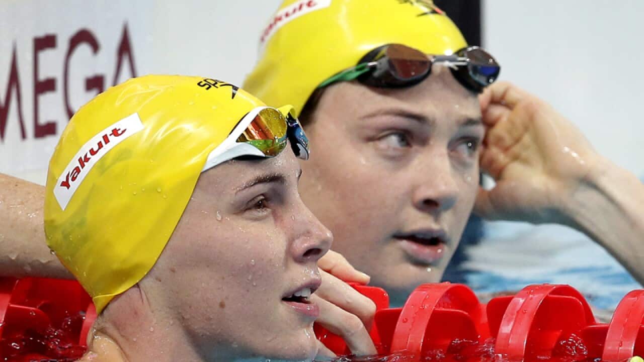 Bronte Campbell, left, and her sister Cate Campbell