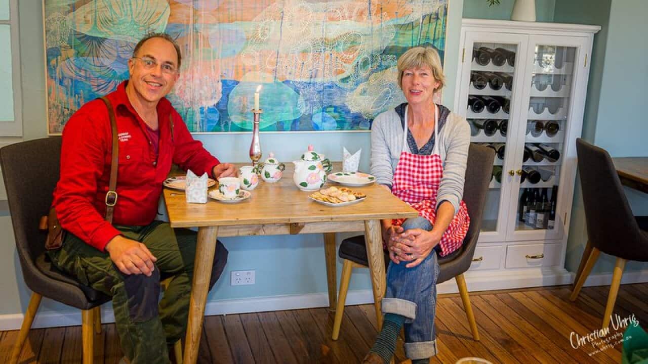 Christian and Kerstin Uhrig in ihrem neuen Cafe in Tenterfield