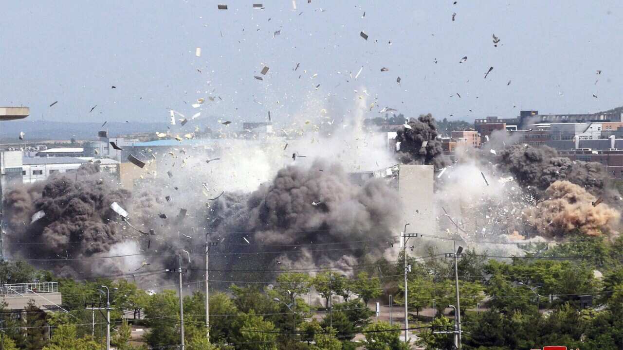The explosion of an inter-Korean liaison office building in Kaesong.