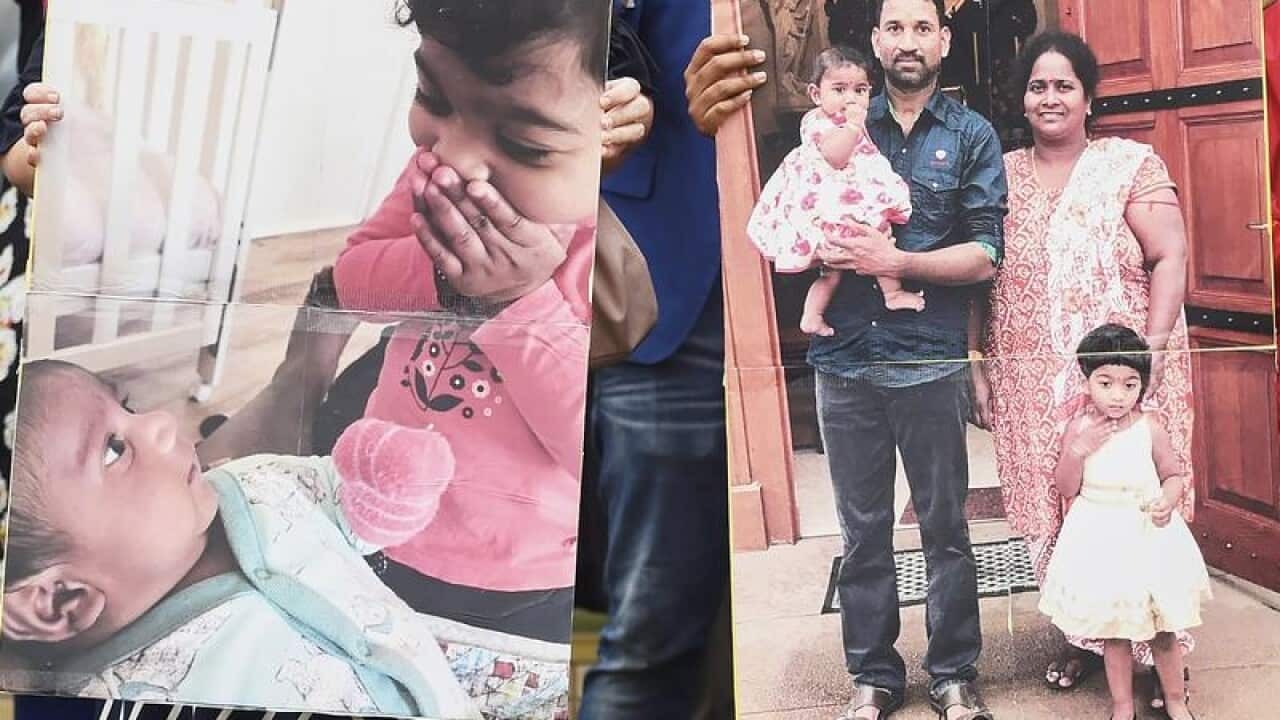 Supporters of a Tamil family rally for them to stay in Biloela.