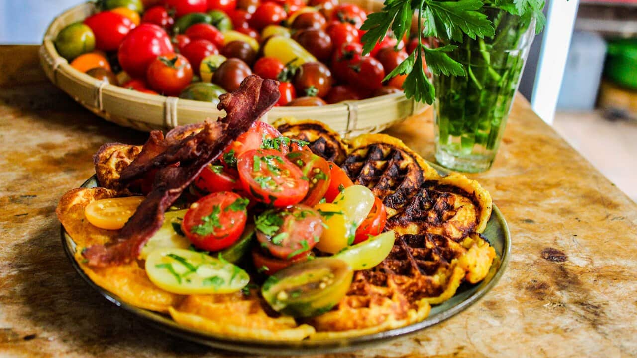 Roasted butternut squash waffles