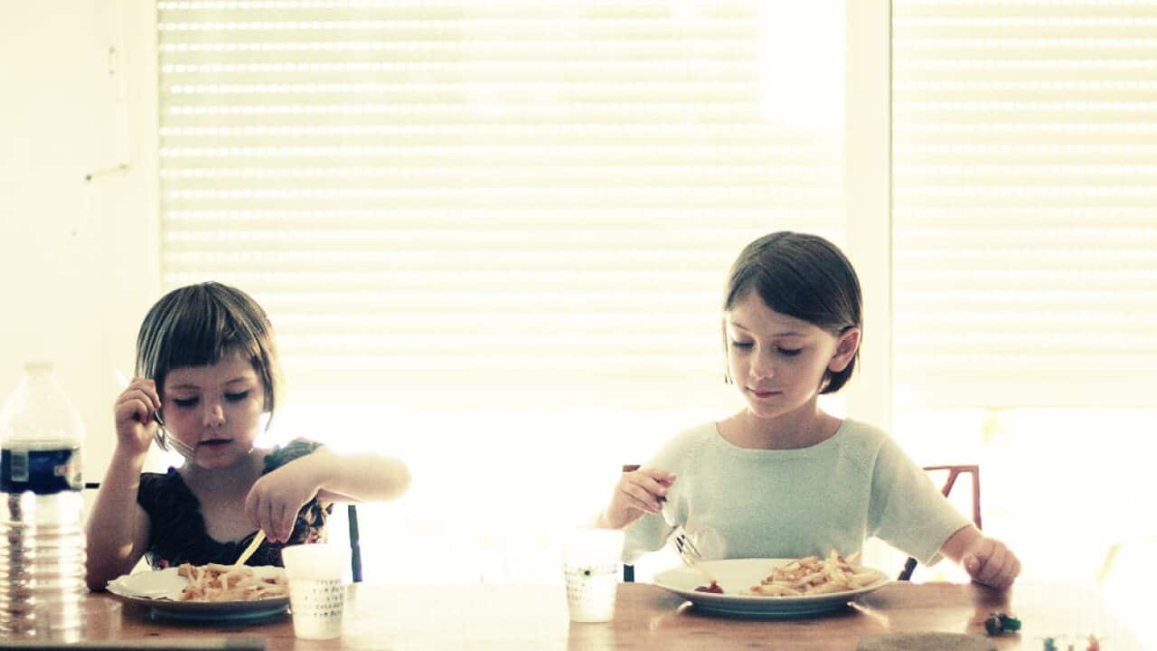 French cousins eating french fries / kids