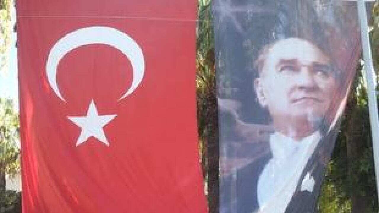 Ataturk and the Turkish flag