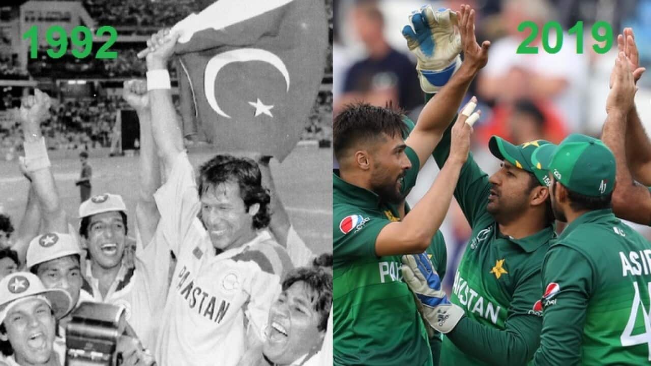 Pakistan 1992 and 2019 cricket world cup teams