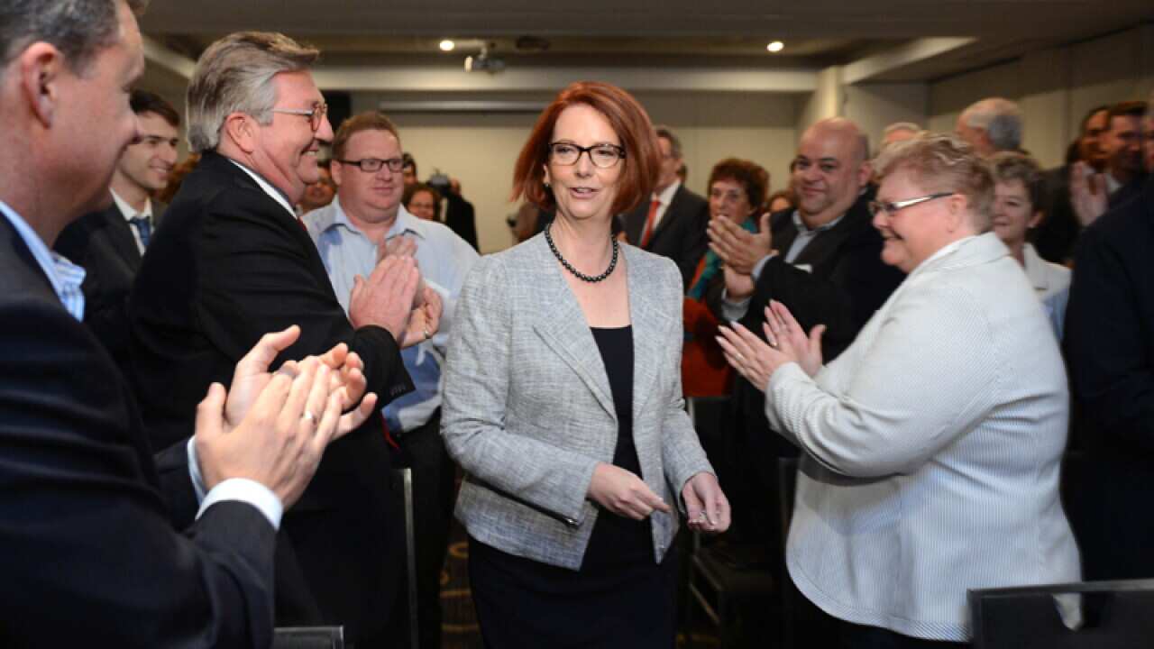 PM Julia Gillard has spruiked the Labor message to the party faithful in western Sydney.