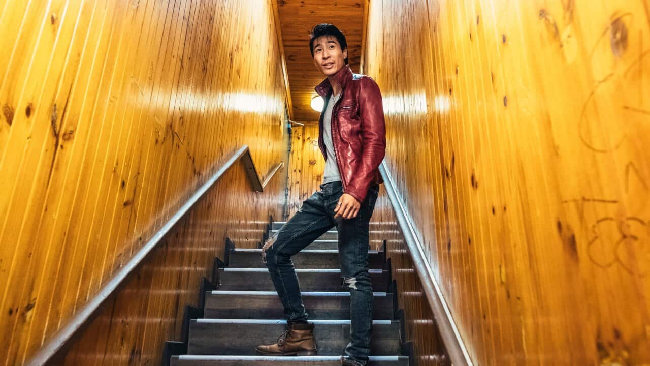 Chris Pang, who appeared in Crazy Rich Asians, enters the Supper Inn Chinese Restaurant in Melbourne, Australia.