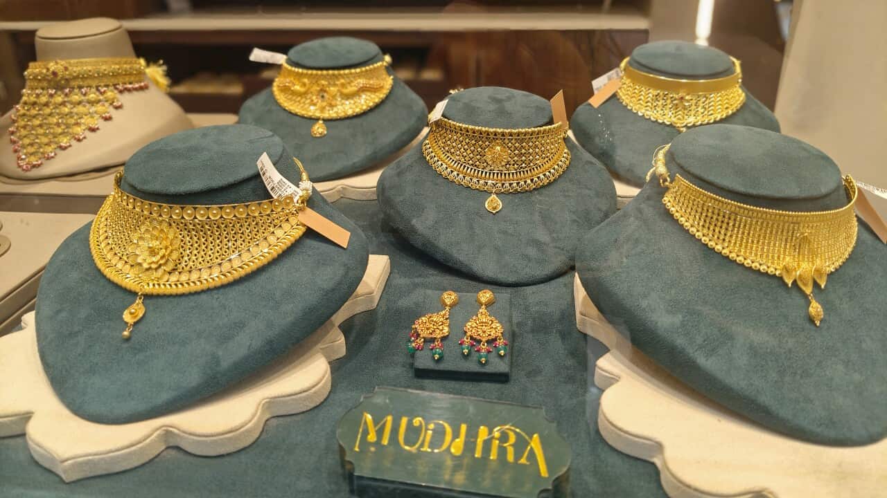 Gold jewellery at Kalyan jewellers in Mumbai - 17 Apr 2025