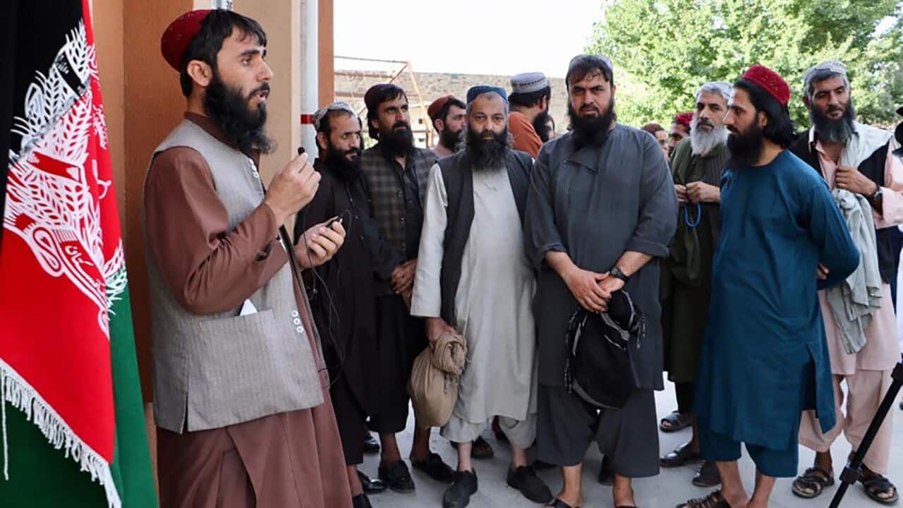 Taliban prisoners are released from Pul-e-Charkhi jail in Kabul, Afghanistan, 13 August 2020.