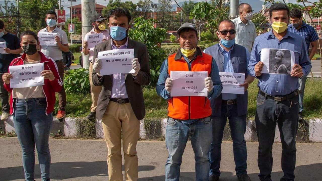 Protests in Nepal over caste based killings.