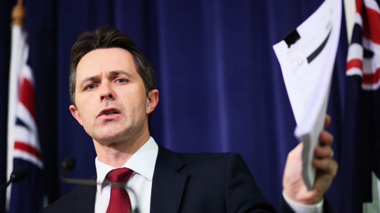 Jason Clare speaks in Canberra at an earlier date
