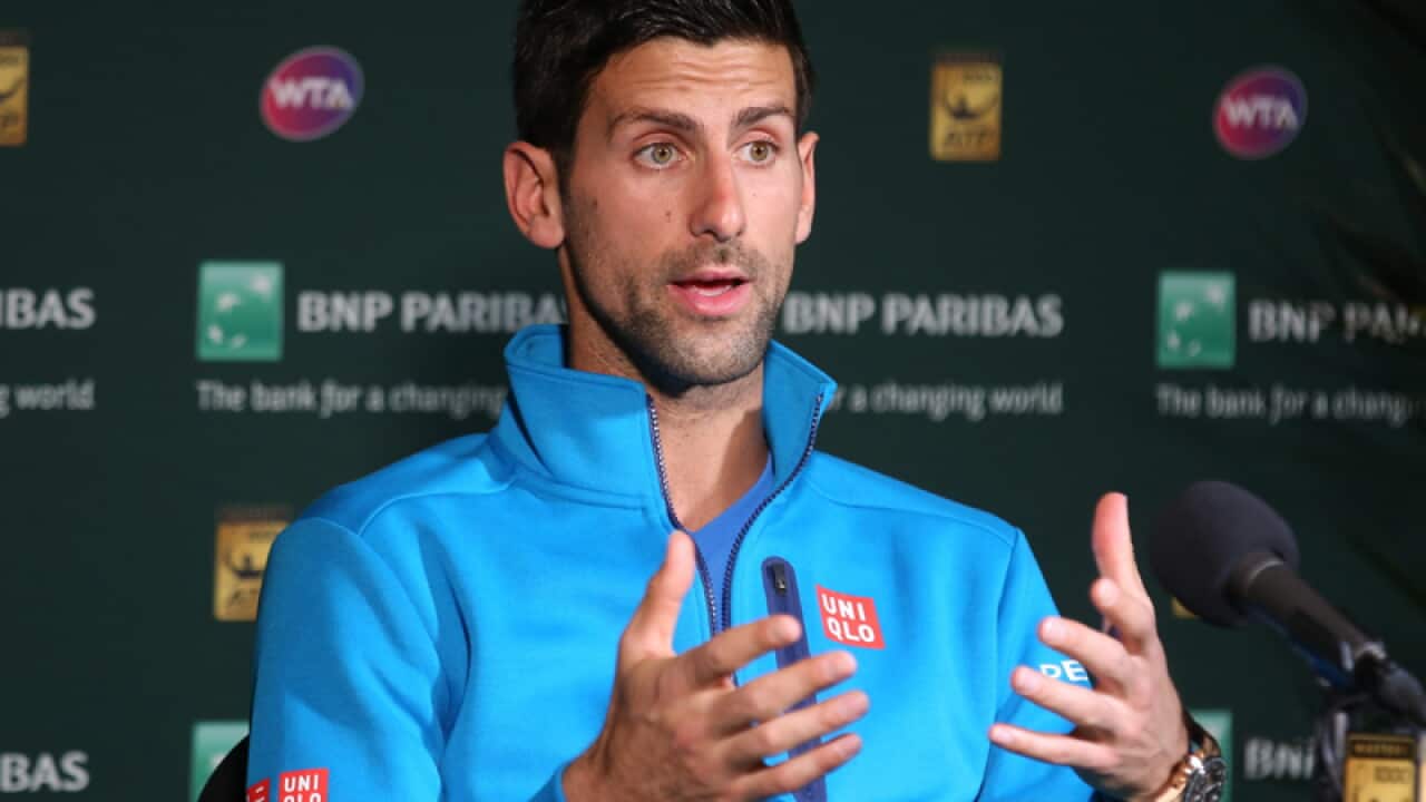 Defending champion Novak Djokovic of Serbia