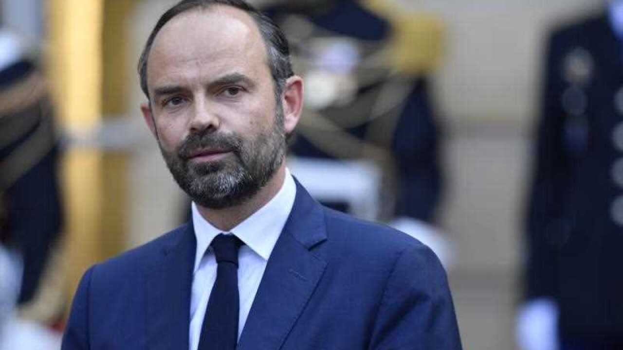 Newly-appointed French Prime Minister Edouard Philippe speaks to the press after the official handover ceremony together with his predecessor Bernard Cazeneuve (unseen) in Paris, France, 15 May 2017. Edouard Philippe, the mayor of Le