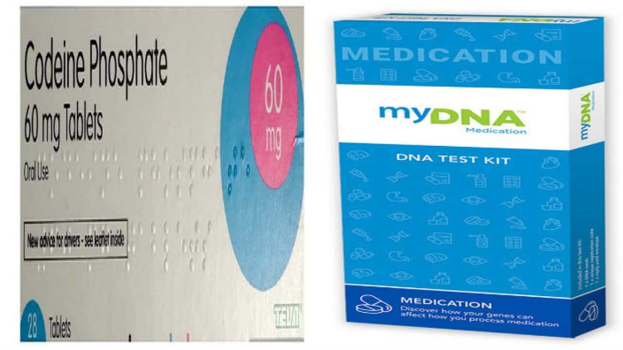 Codeine tablet and myDNA test kits