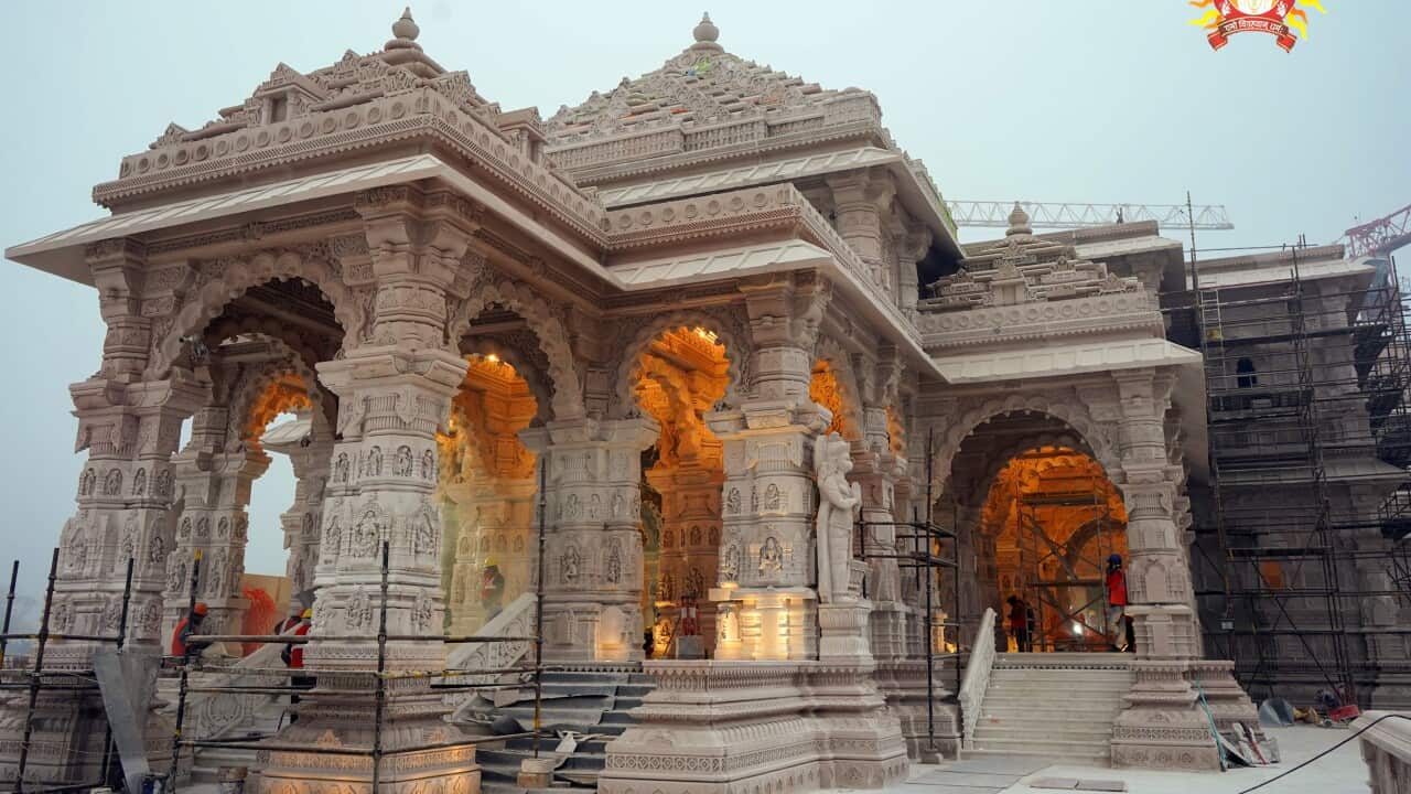 India: Construction work at the Ram temple is underway