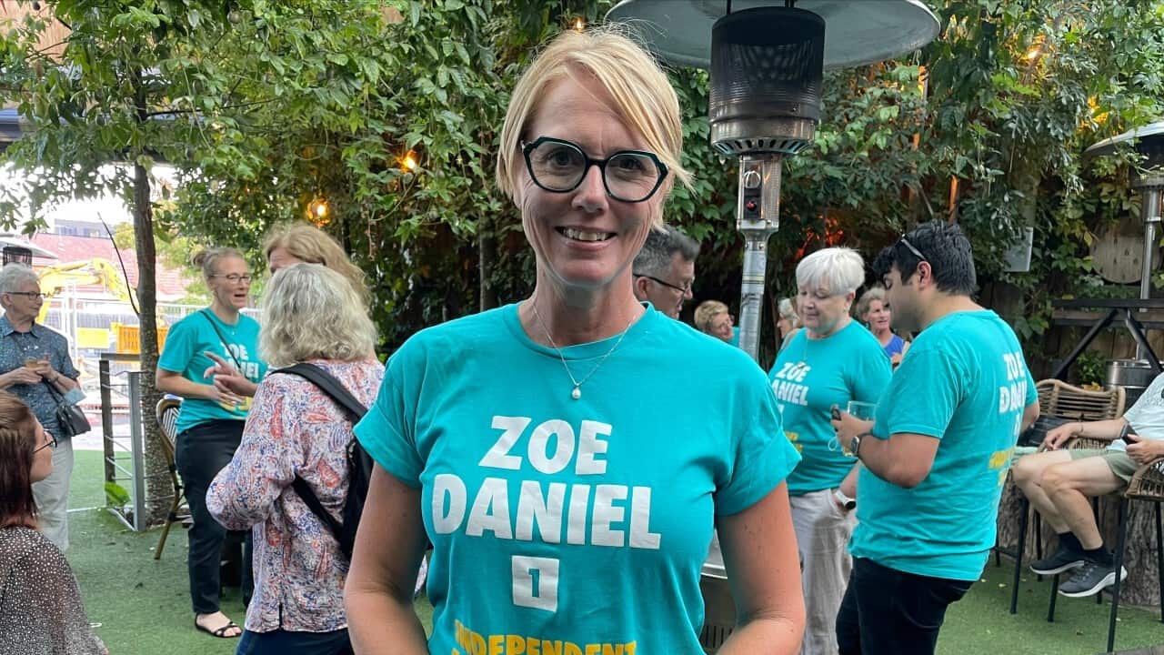 Independent Zoe Daniel standing on a street in Melbourne electorate of Goldstein