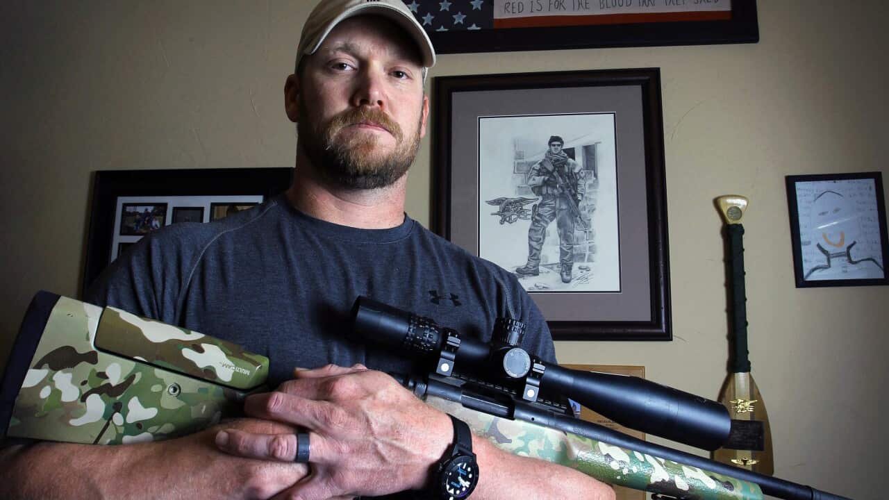 Former Navy SEAL and author of the book 'American Sniper', Chris Kyle, poses in Midlothian, Texas.