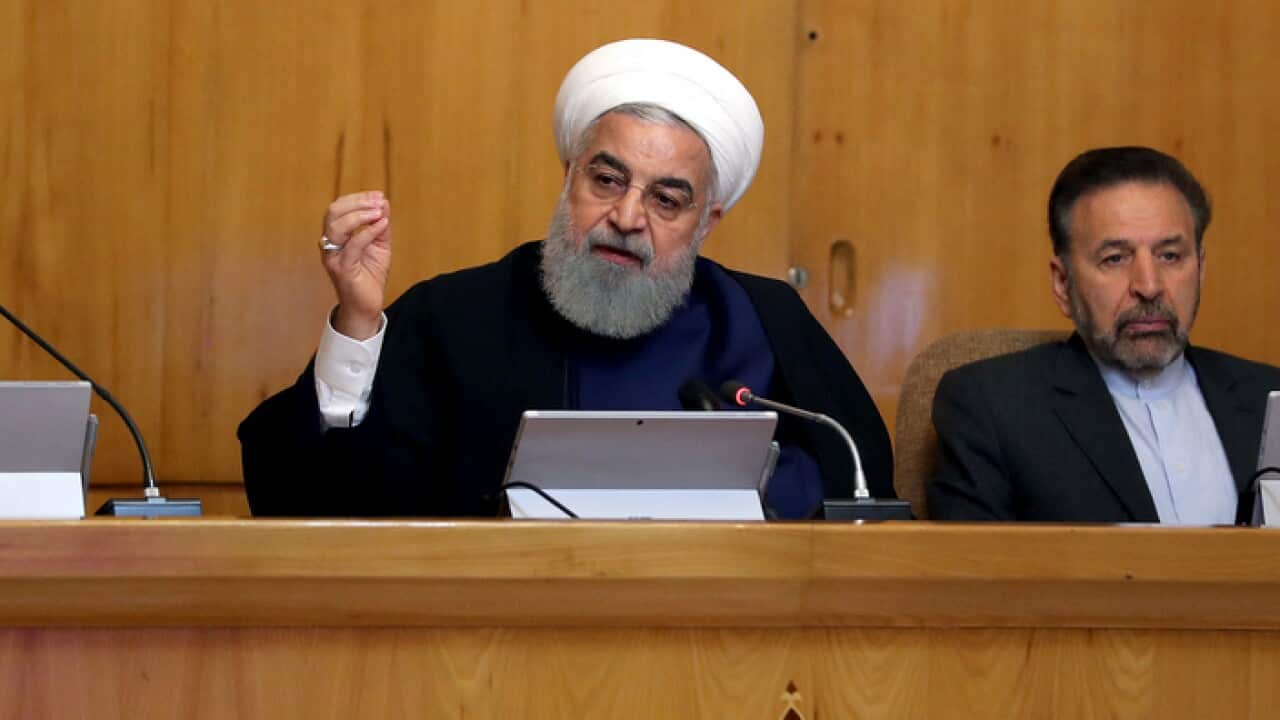 Iranian President Hassan Rouhani speaks during a cabinet meeting in the capital Tehran
