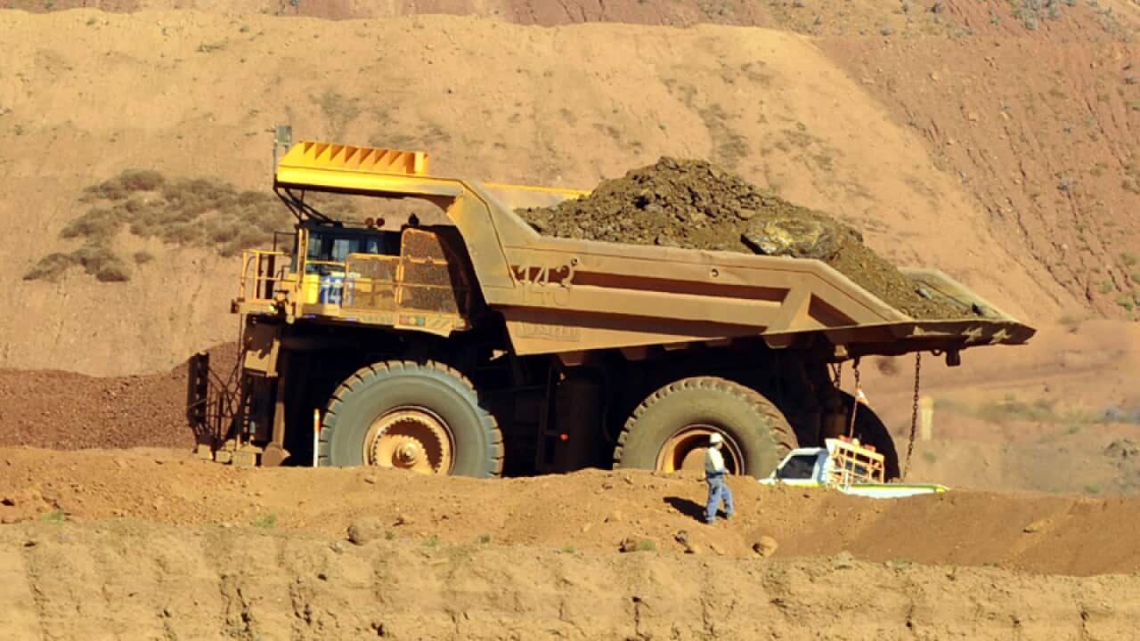 A haulage truck at an iron ore mine