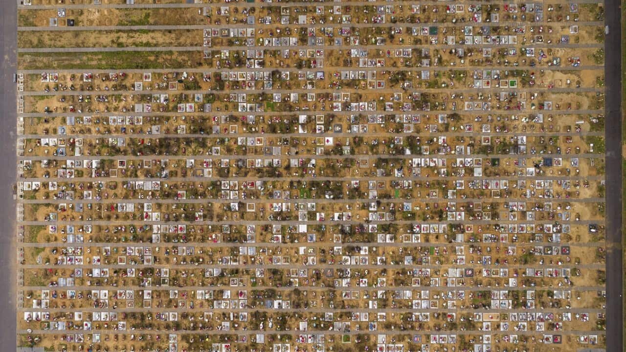New graves at Yastrebkovskoe cemetery near Moscow