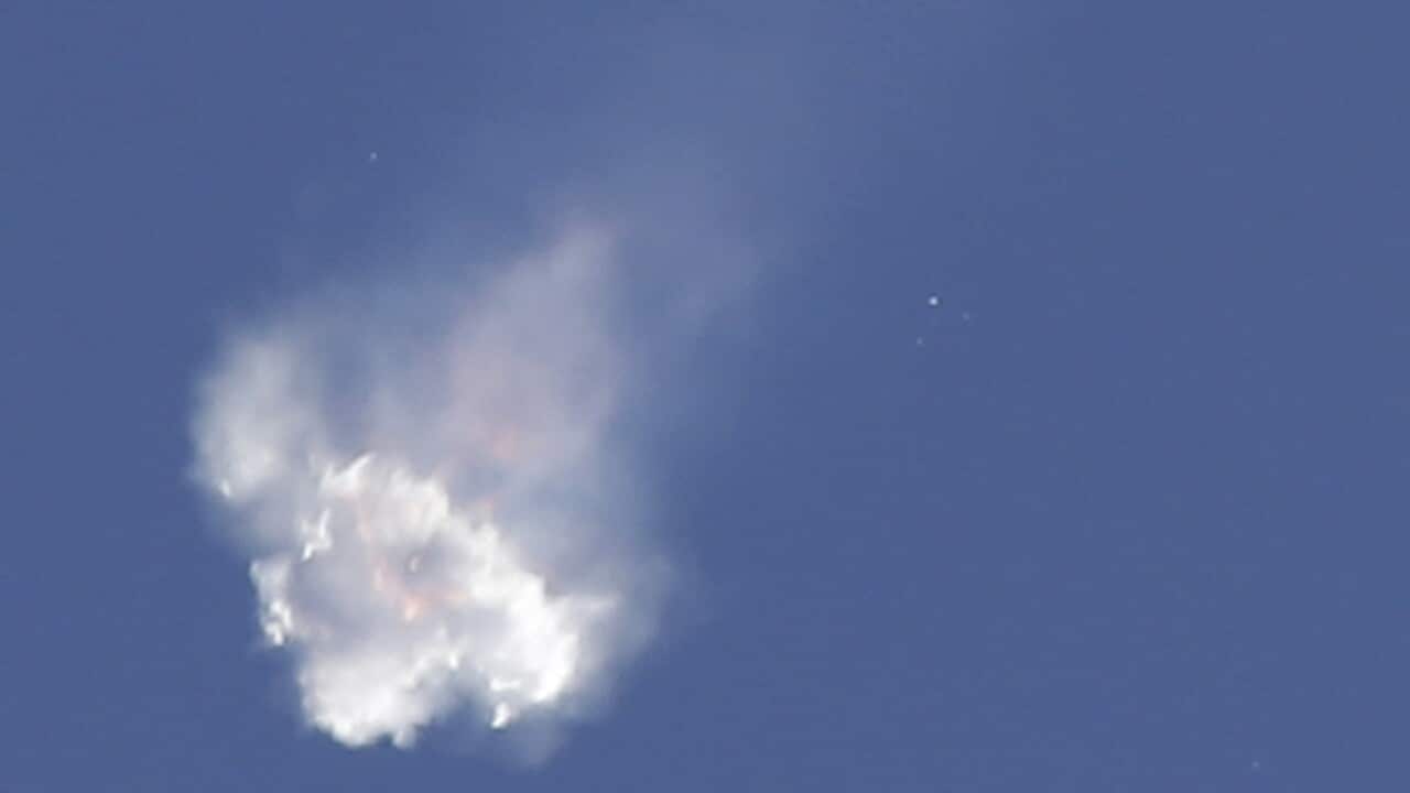 The SpaceX Falcon 9 rocket and Dragon spacecraft breaks apart shortly after liftoff at the Cape Canaveral Air Force Station in Cape Canaveral, Fla., Sunday, June 28, 2015. (AP Photo/John Raoux)