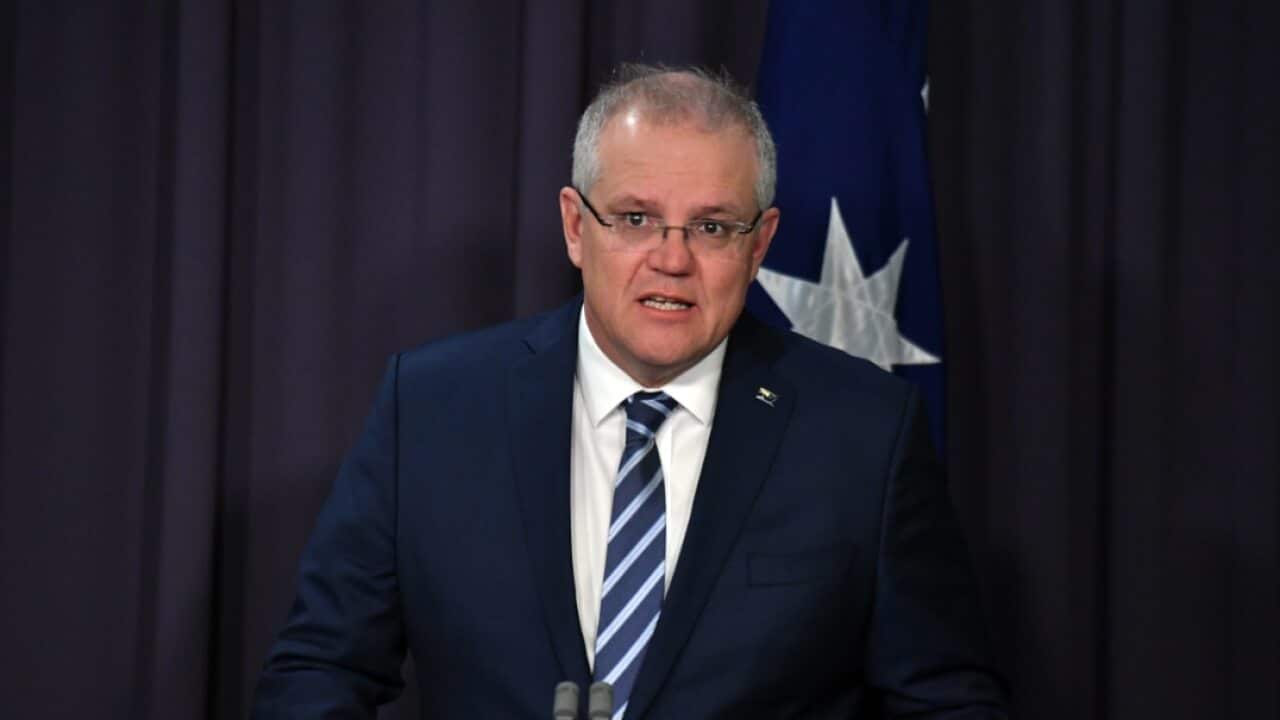 Prime Minister Scott Morrison at a press conference