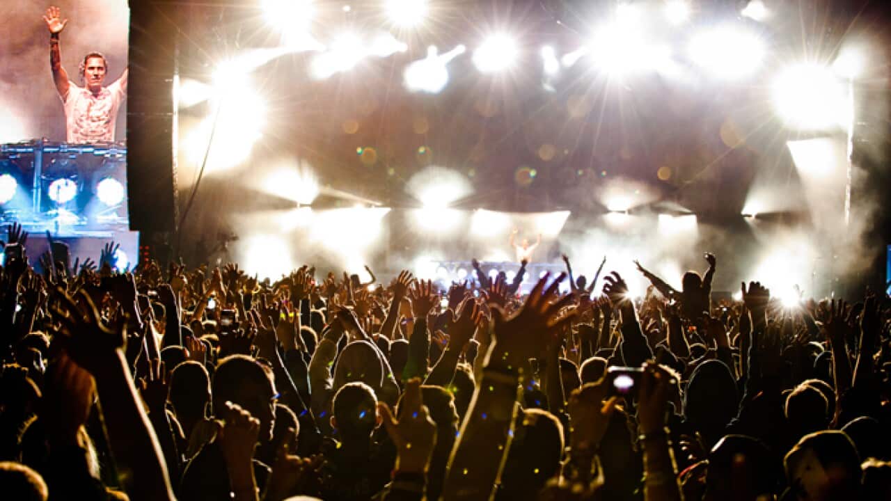 Nightclub rave scene