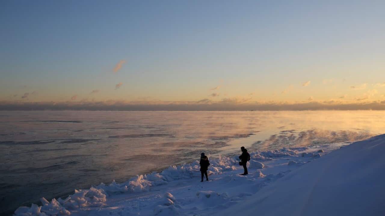 The Lake Michigan shore in Chicago on Tuesday.
