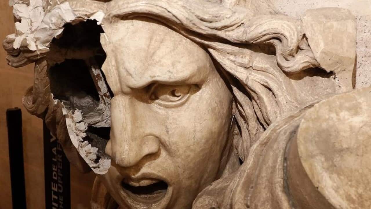 Statue of the Marianne inside the Arc de Triomphe