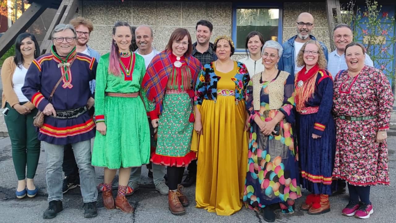 Hatice Kamer with Sweden's indigenous people Samis