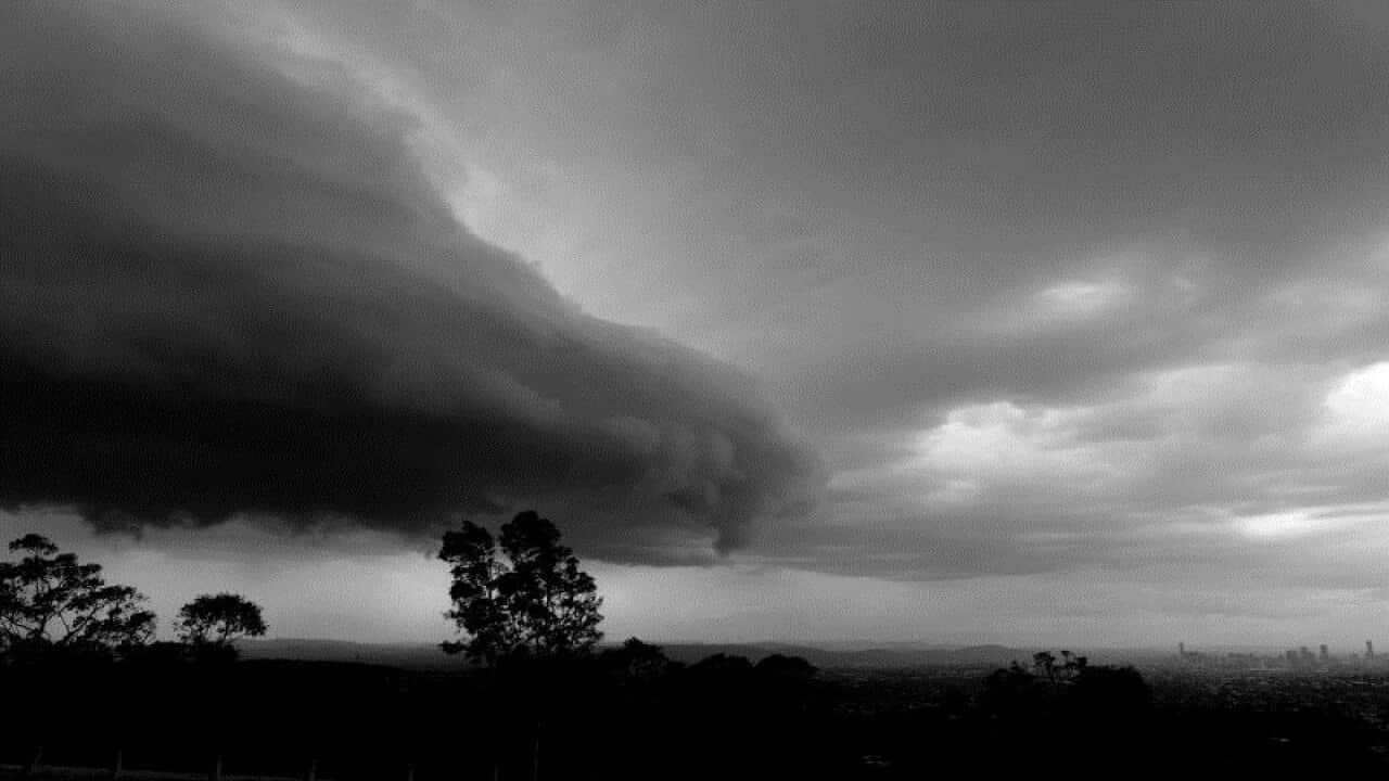 Storm clouds roll over Brisbane