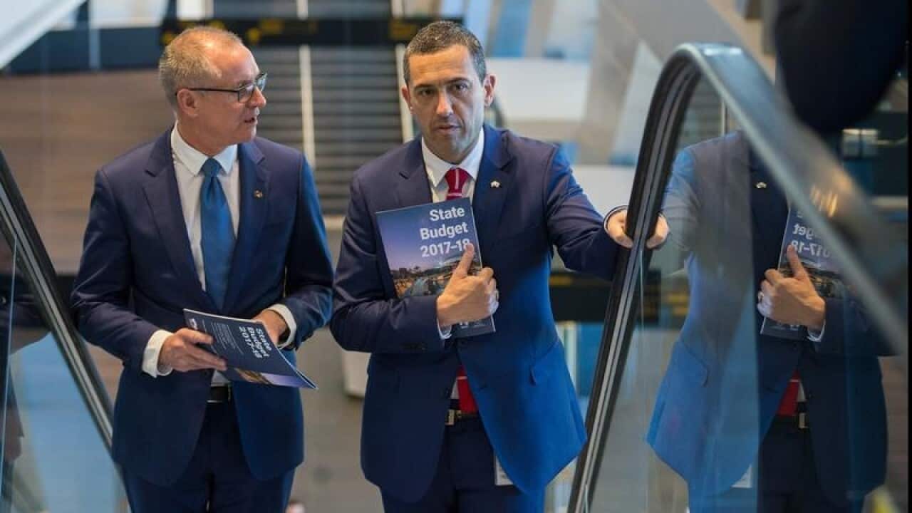SA Premier Jay Weatherill (L) and Treasurer Tom Koutsantonis