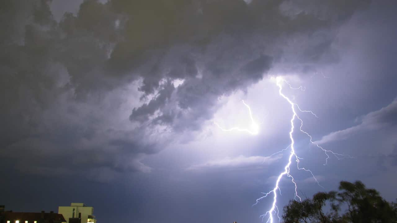 A bolt of lightning illuminates the skies above Sydney, Australia, in this file photo from December 9, 2015.
