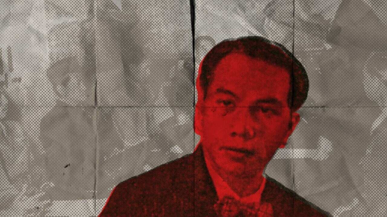 Illustration of Joesoef Ronodipoero, one of the founders of Radio Republik Indonesia and broadcaster of the proclamation of independence.