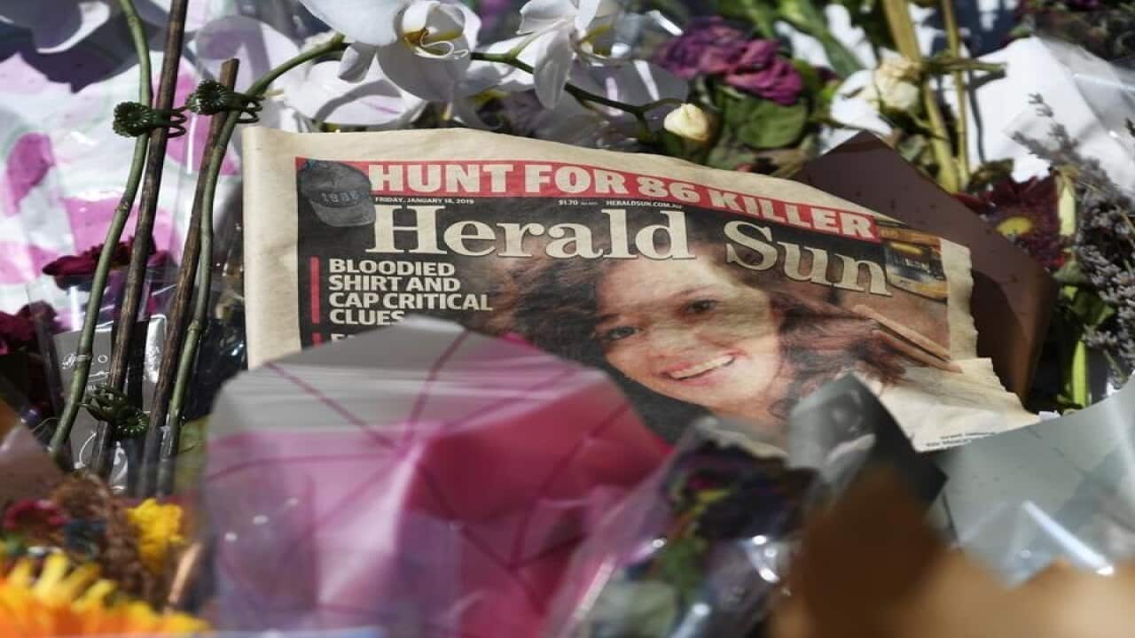 Flowers where the body of Aiia Maasarwe was found in Melbourne