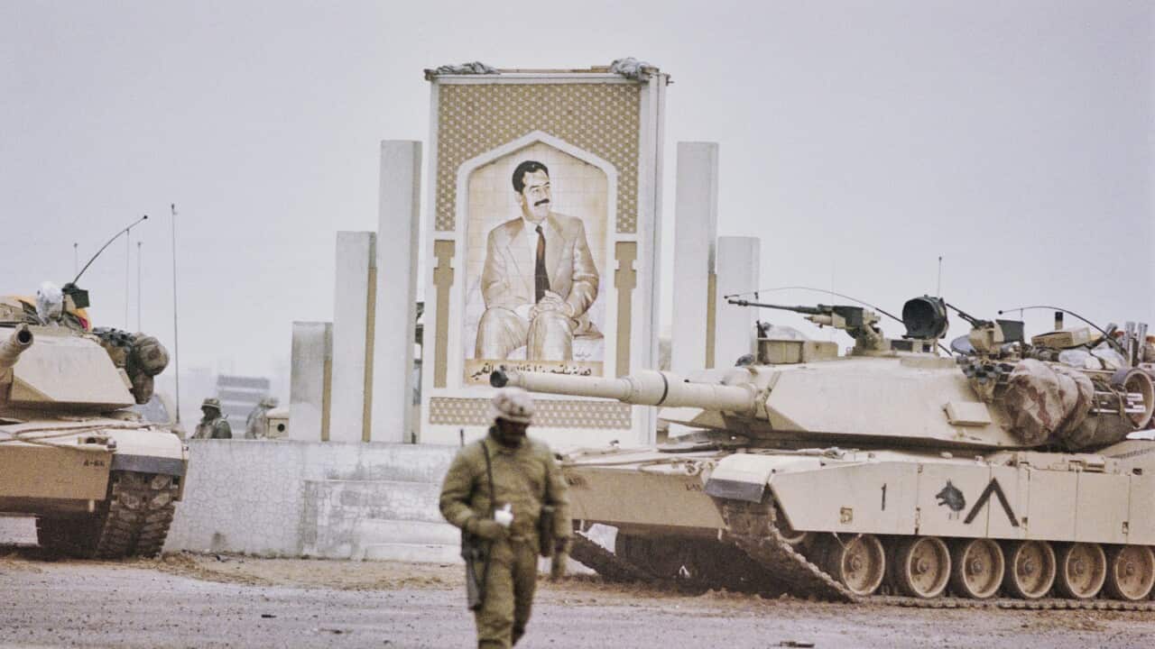 Saddam Hussein Mural, Gulf War