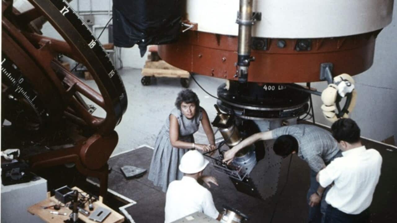 Vera Rubin at work in a lab