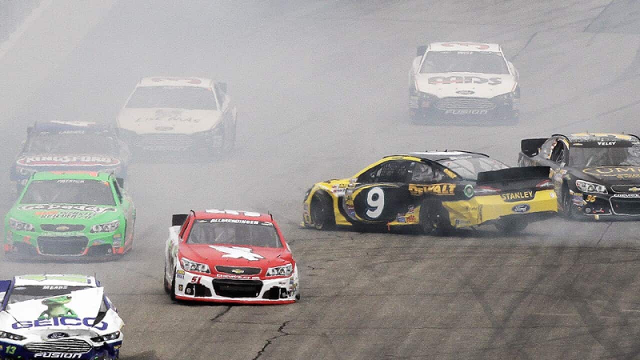 Ambrose crashes with NASCAR win looming