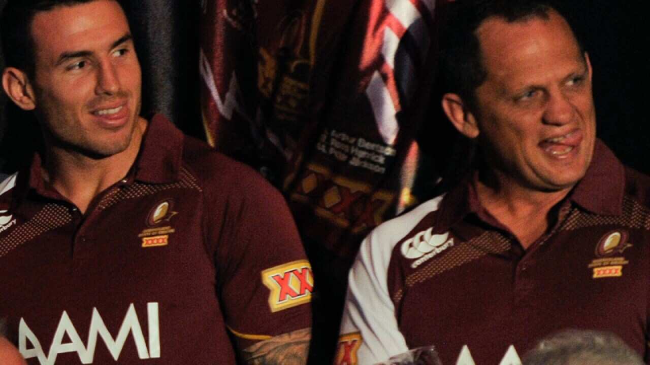 Former Queensland Origin player Kevin Walters (R)