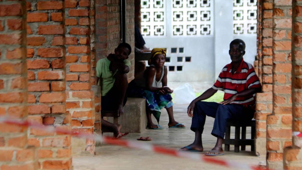 People suspecting of Ebola Virus wait at a treatment centre in Bikoro Democratic Republic of Congo.