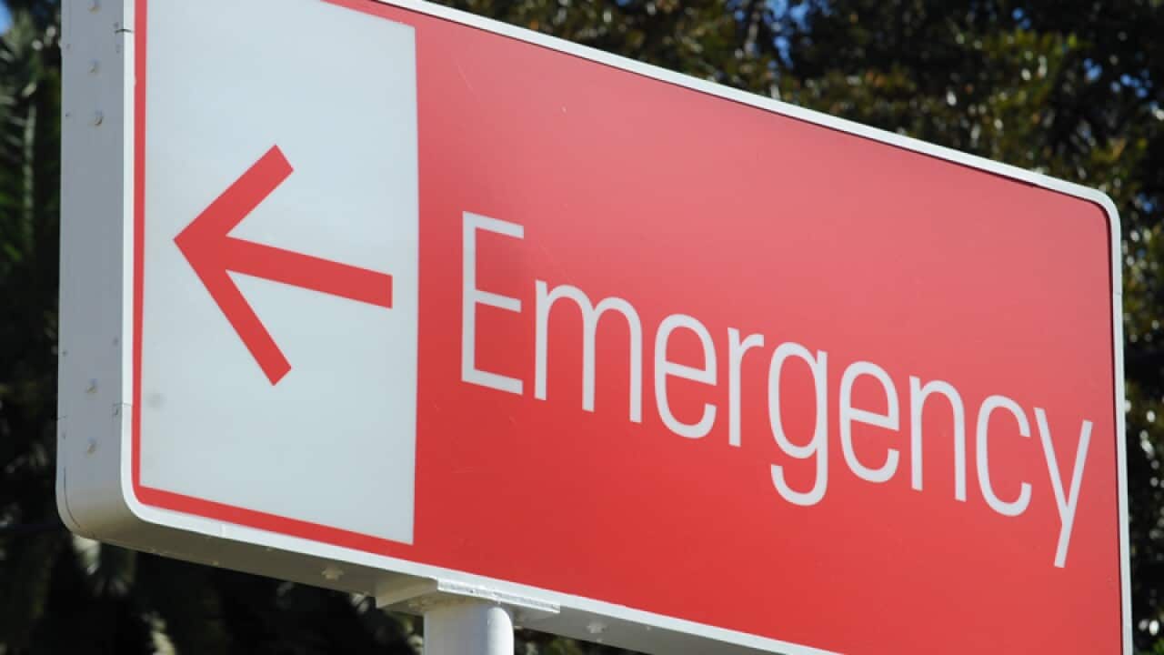 An emergency department sign