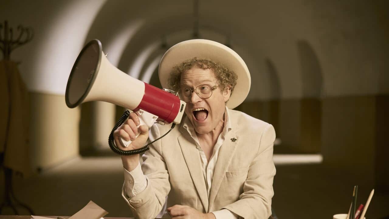 John Safran with a megaphone in 'Shut Your Big Fat Mouth John Safran!'